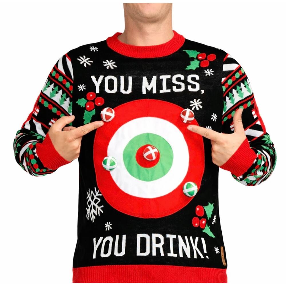Tipsy Elves MEN'S DRINKING GAME UGLY
CHRISTMAS SWEATER